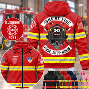 Custom US Firefighter Sons Of Fire Pride Duty Honor Windbreaker Jacket H2511 Trna