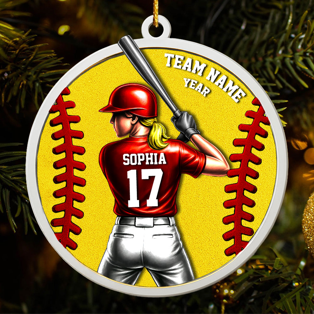 Softball Player Ornament - Personalized Gifts For Players A2110 Pt99