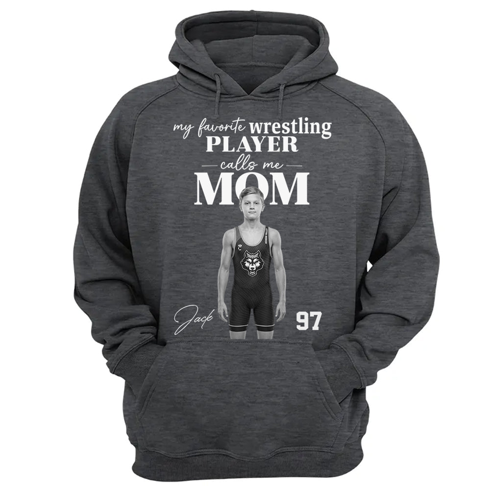 Personalized My Favorite Wrestling Player Calls me Mom Washed Tee Retro Bootleg Shirt For Wrestling Players T24