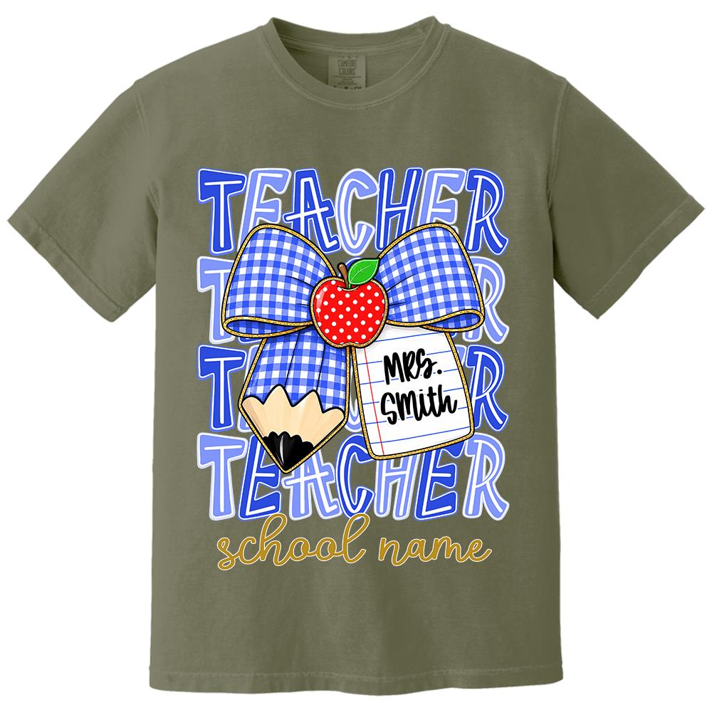 Personalized Coquette Bow Teacher Para Librarian Counselor Appreciation Back to School, Custom Job Title Teacher Name, Gifts For Teacher MI209 Hv01