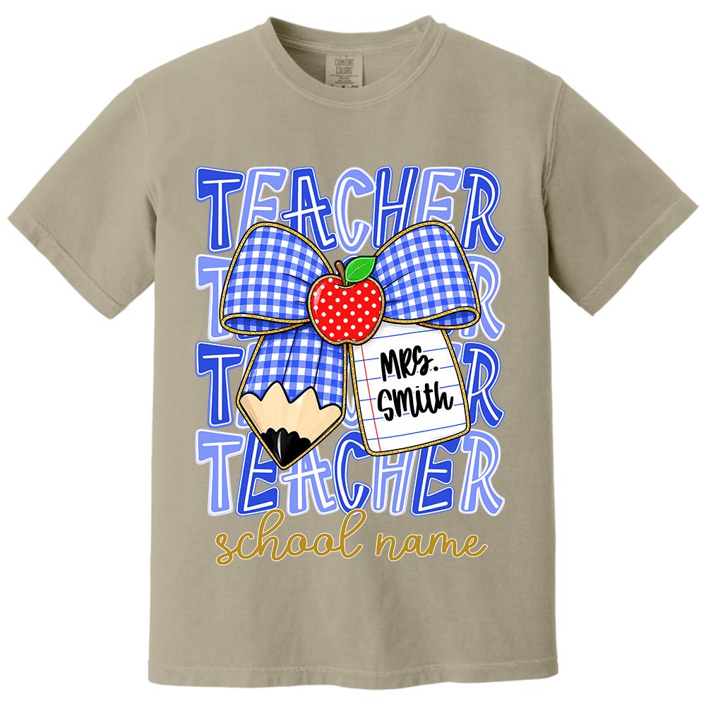 Personalized Coquette Bow Teacher Para Librarian Counselor Appreciation Back to School, Custom Job Title Teacher Name, Gifts For Teacher MI209 Hv01