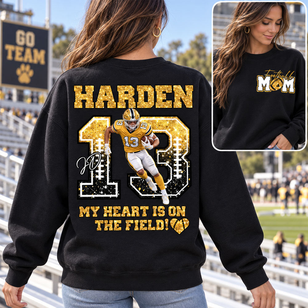 Personalized My Heart Is On That Field Shirt - Custom Photos American Football Players NA04 Nh00