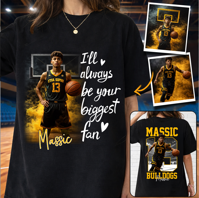 I'll Be Your Biggest Fan Personalize Basketball Shirt Gift For Basketball Mom Grandma Sport Family T1807