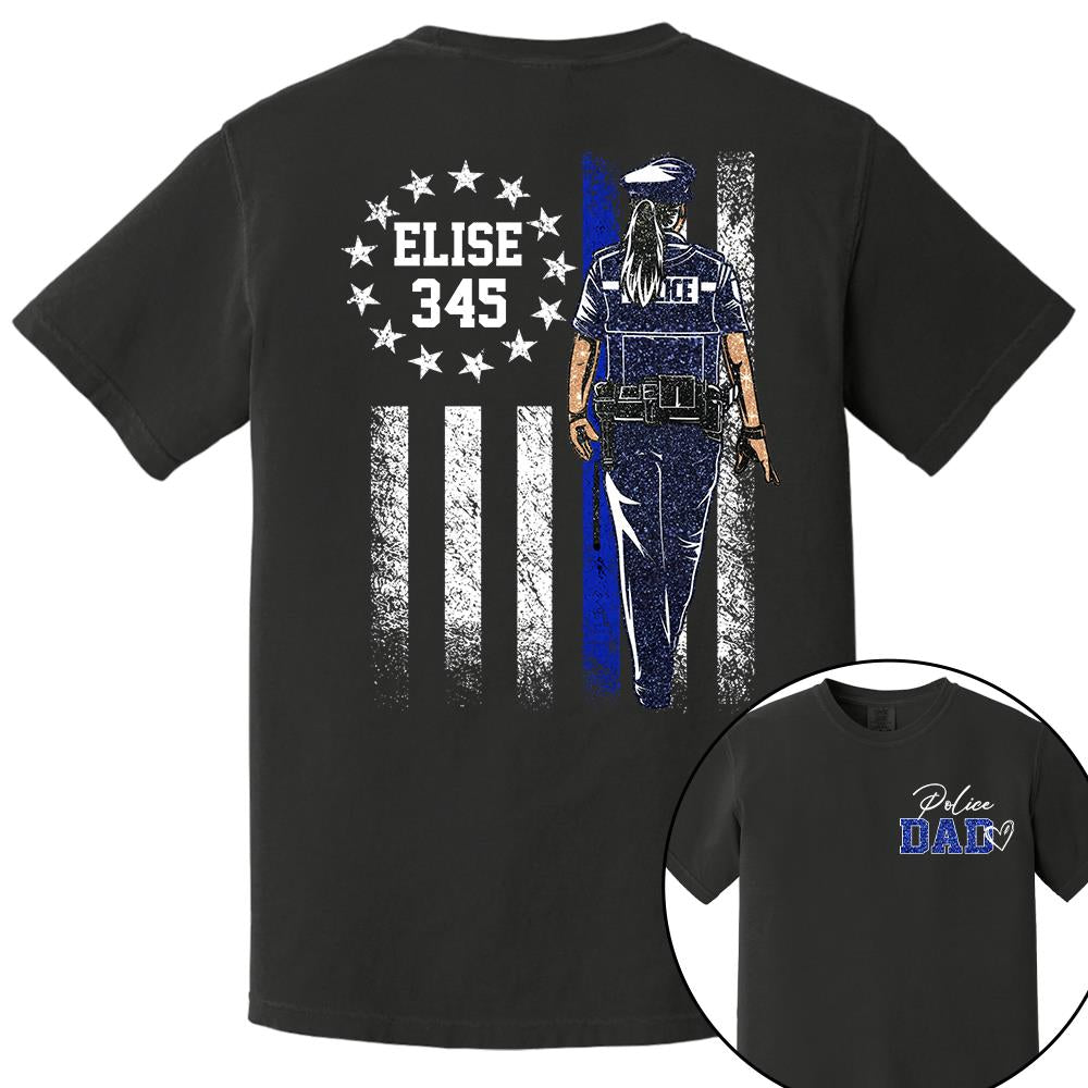 Proud Police Dad Shirt – Custom Name Gift For Dad Of Police Officer, Father's Day Tee Na02 Nh00