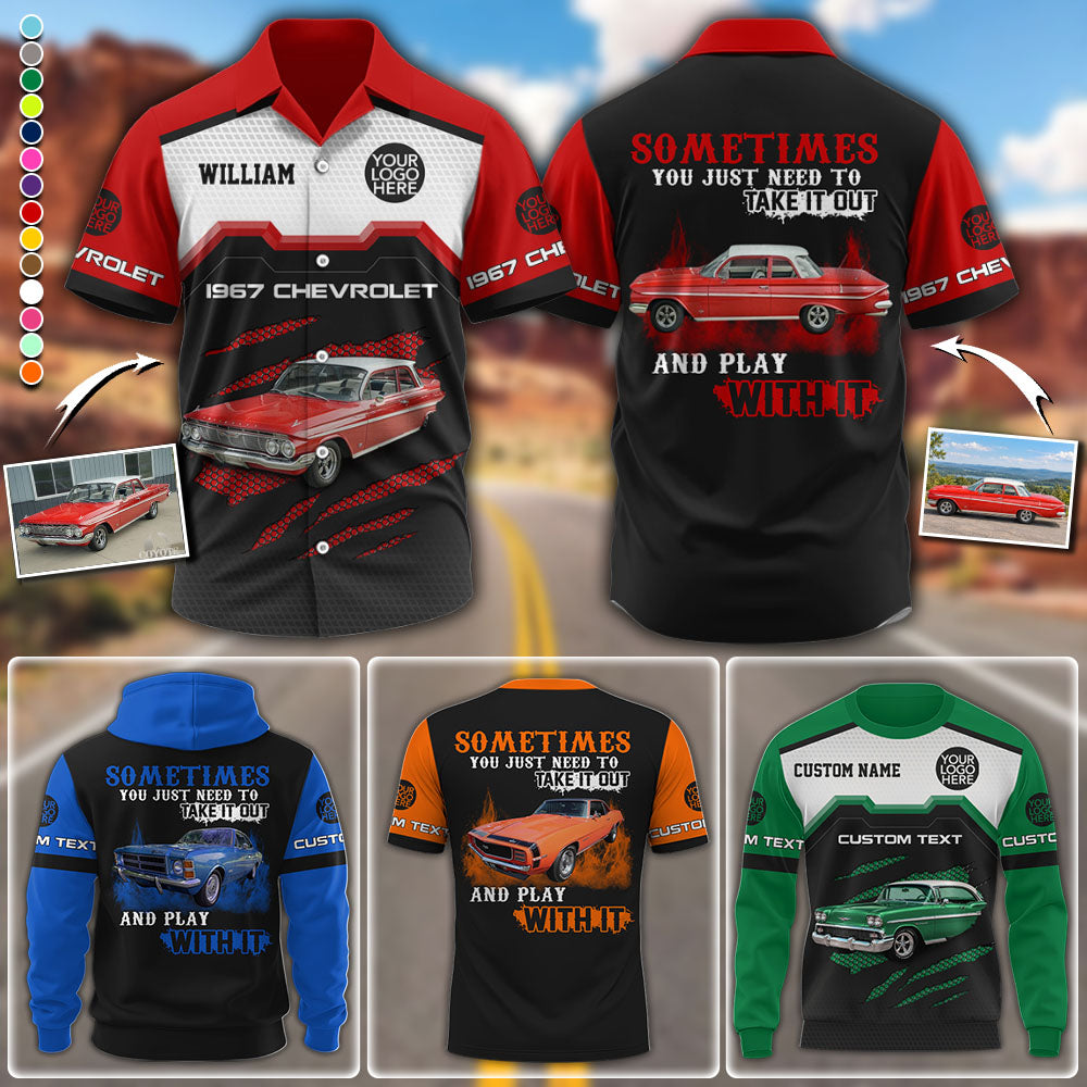 Take It Out & Play - Personalized Classic Car Photo Hoodie - Gift For Car Lovers K1702 MT2