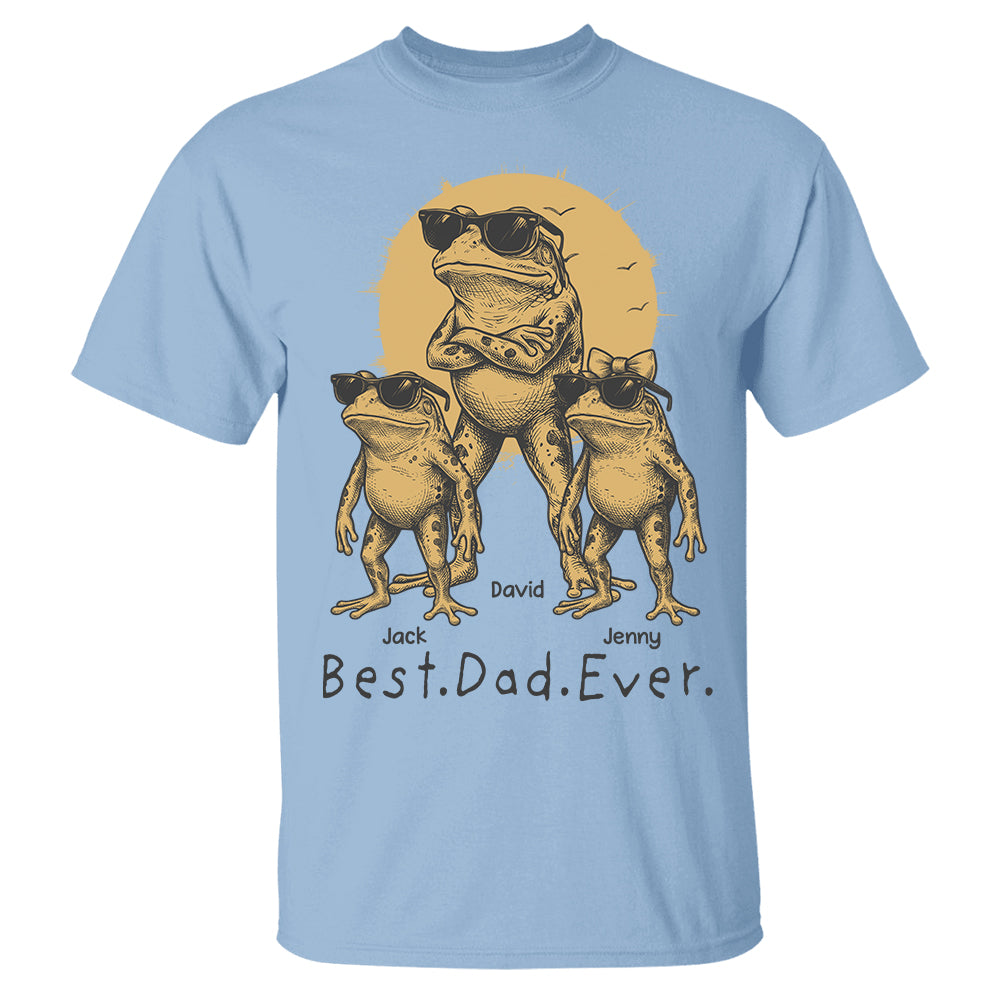 Best Dad Ever Dad Frog, Personalized T-Shirt Father Day, Gifts for Dad Husband, Funny Papa Tshirt Cool Daddy Frog Tee MI209 Hv01