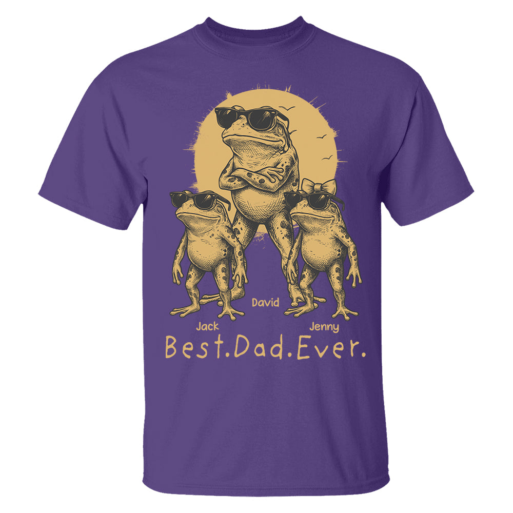 Best Dad Ever Dad Frog, Personalized T-Shirt Father Day, Gifts for Dad Husband, Funny Papa Tshirt Cool Daddy Frog Tee MI209 Hv01
