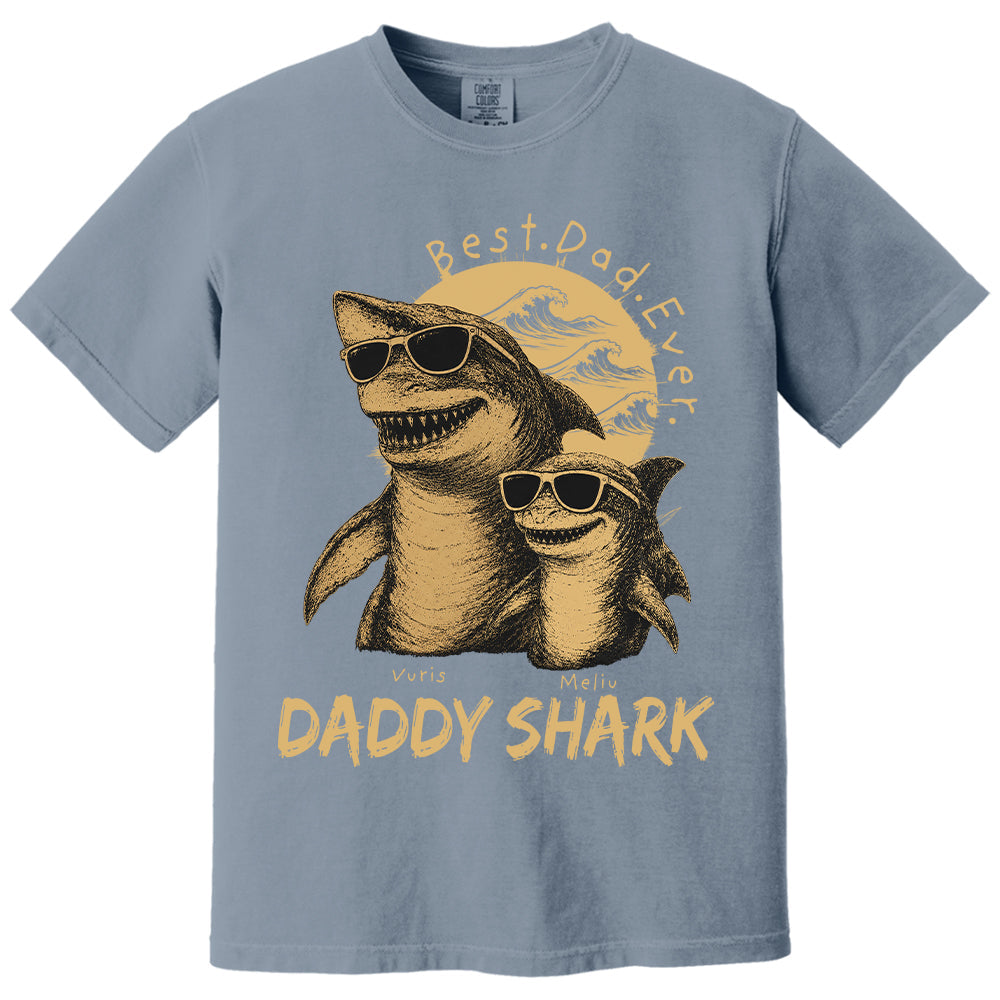 Best Daddy Ever, Personalized Daddy Shark T-Shirt, Father Day Funny Gifts for Dad, Papa A2110 T24