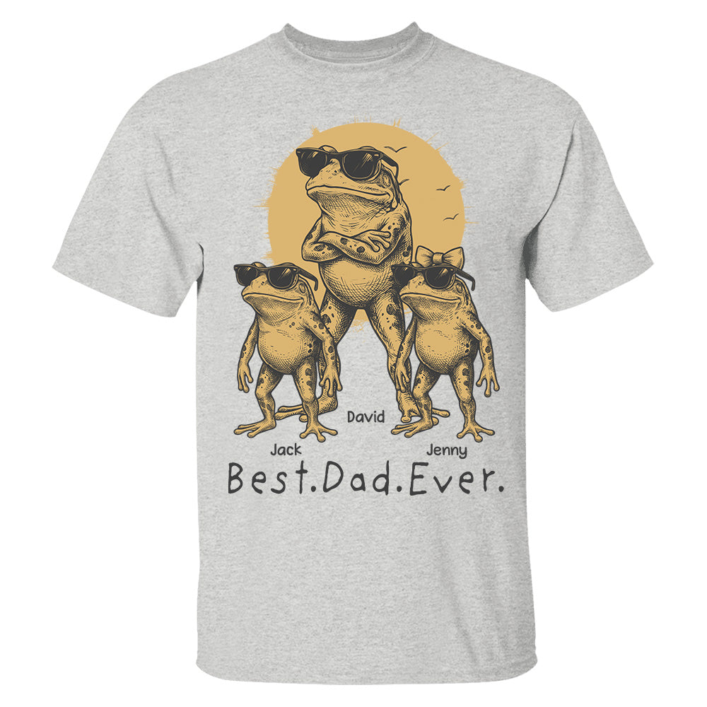 Best Dad Ever Dad Frog, Personalized T-Shirt Father Day, Gifts for Dad Husband, Funny Papa Tshirt Cool Daddy Frog Tee MI209 Hv01