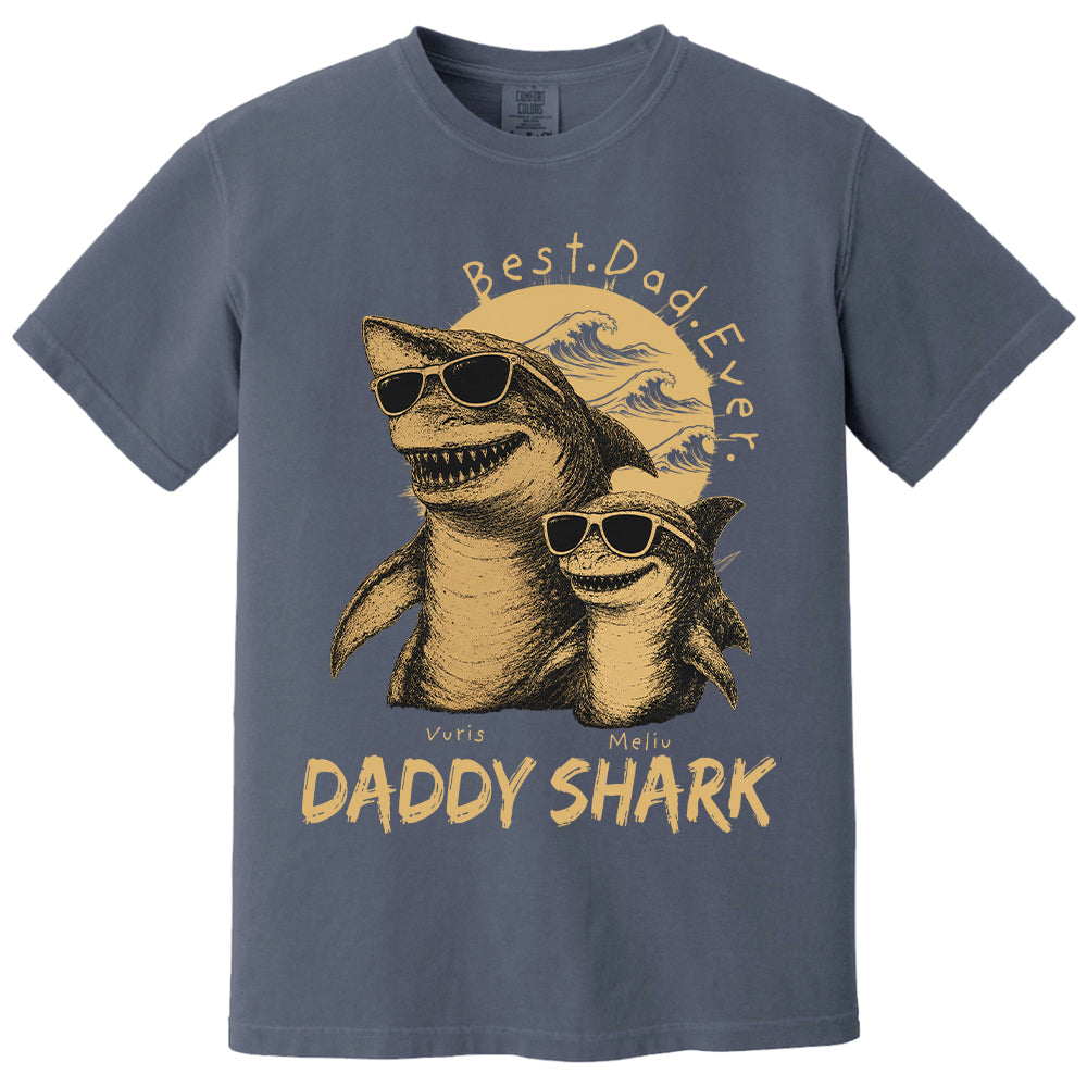Best Daddy Ever, Personalized Daddy Shark T-Shirt, Father Day Funny Gifts for Dad, Papa A2110 T24