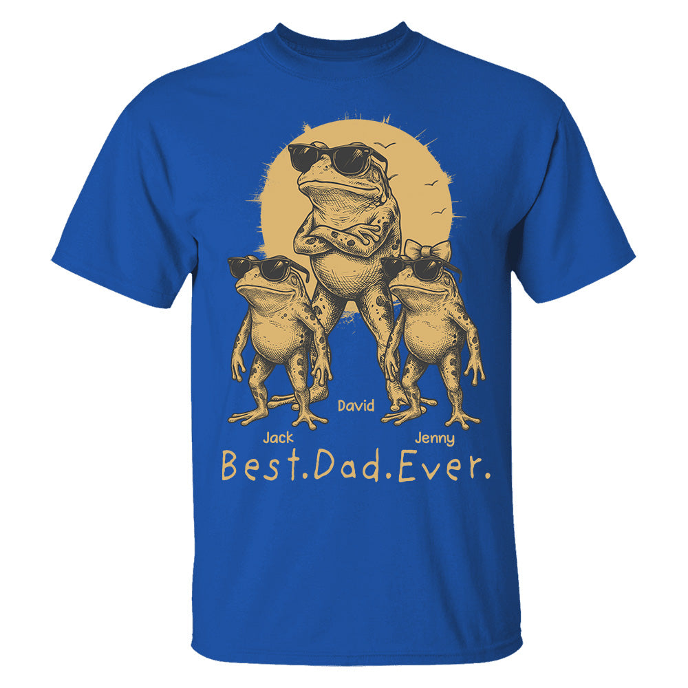Best Dad Ever Dad Frog, Personalized T-Shirt Father Day, Gifts for Dad Husband, Funny Papa Tshirt Cool Daddy Frog Tee MI209 Hv01