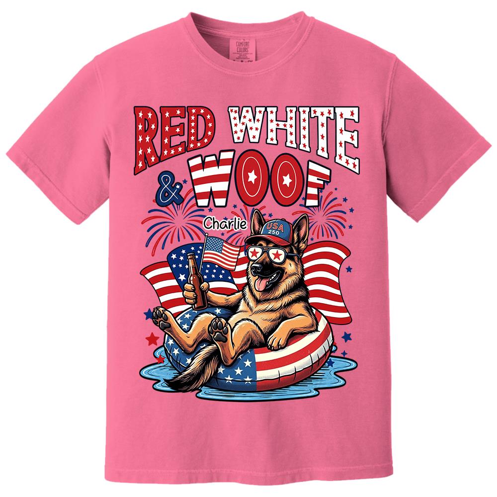 Red White Woof, Custom Photo Pet Shirt, America 250th Anniversary Gifts For Dog Cat Lovers, Dog Dad And Mom, Cat Owners T1807 Hv01
