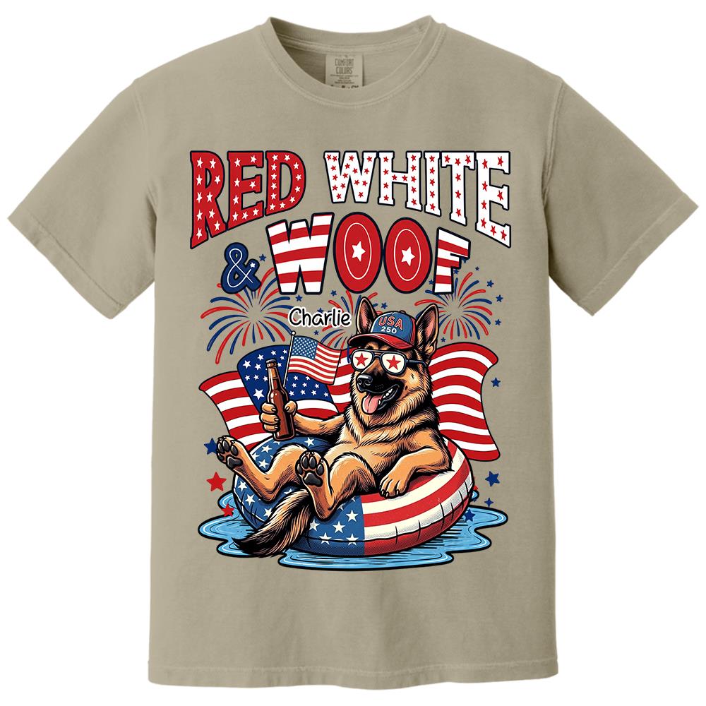 Red White Woof, Custom Photo Pet Shirt, America 250th Anniversary Gifts For Dog Cat Lovers, Dog Dad And Mom, Cat Owners T1807 Hv01