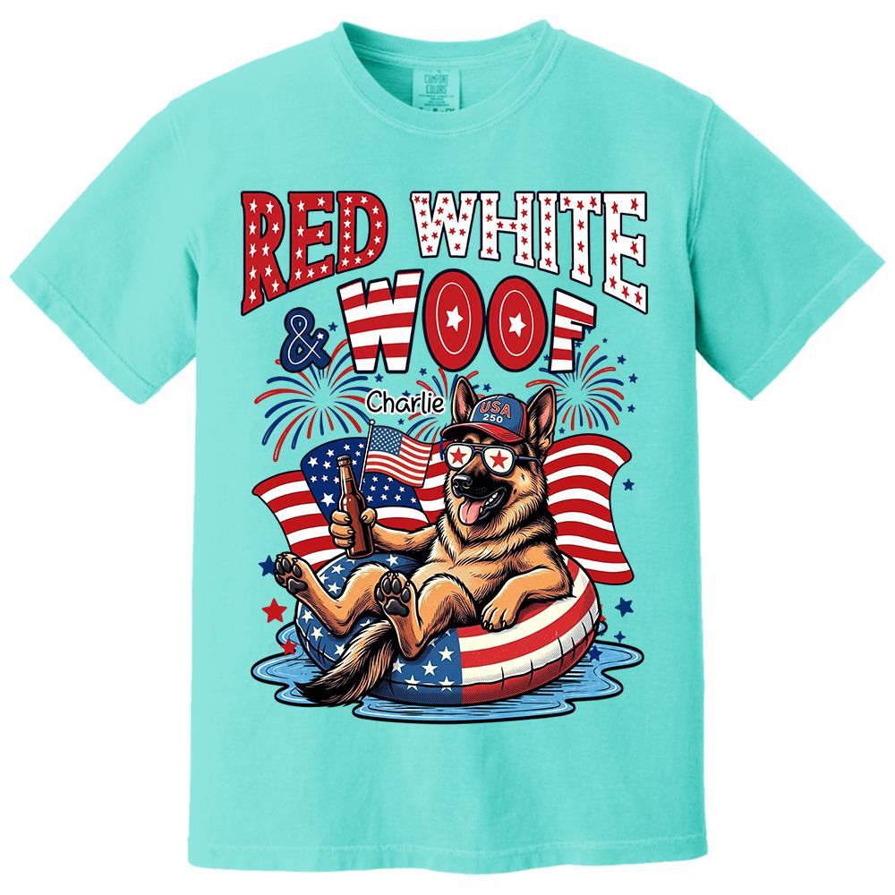 Red White Woof, Custom Photo Pet Shirt, America 250th Anniversary Gifts For Dog Cat Lovers, Dog Dad And Mom, Cat Owners T1807 Hv01