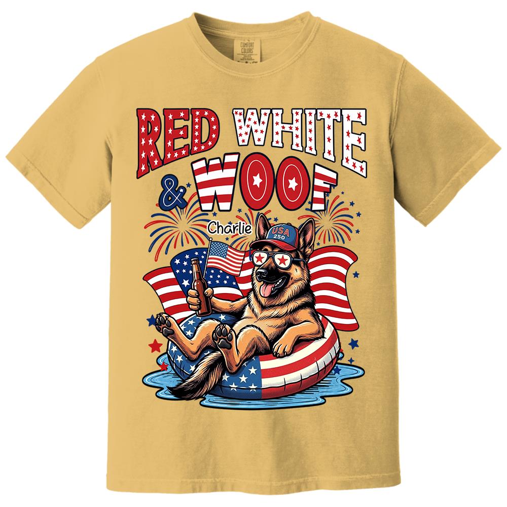 Red White Woof, Custom Photo Pet Shirt, America 250th Anniversary Gifts For Dog Cat Lovers, Dog Dad And Mom, Cat Owners T1807 Hv01