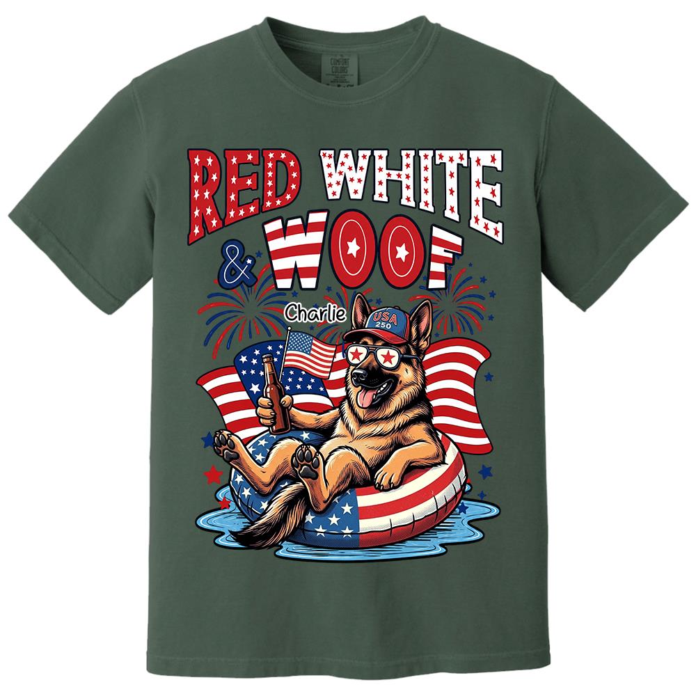 Red White Woof, Custom Photo Pet Shirt, America 250th Anniversary Gifts For Dog Cat Lovers, Dog Dad And Mom, Cat Owners T1807 Hv01