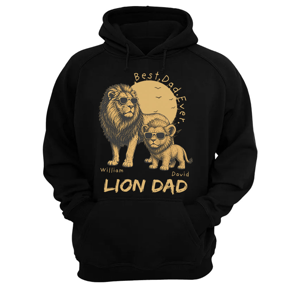Personalized Lion Dad - Best Dad Ever Lion T-Shirt Father Day Gifts for Dad Funny Papa Tshirt Cool Daddy Lion Tee Pt99