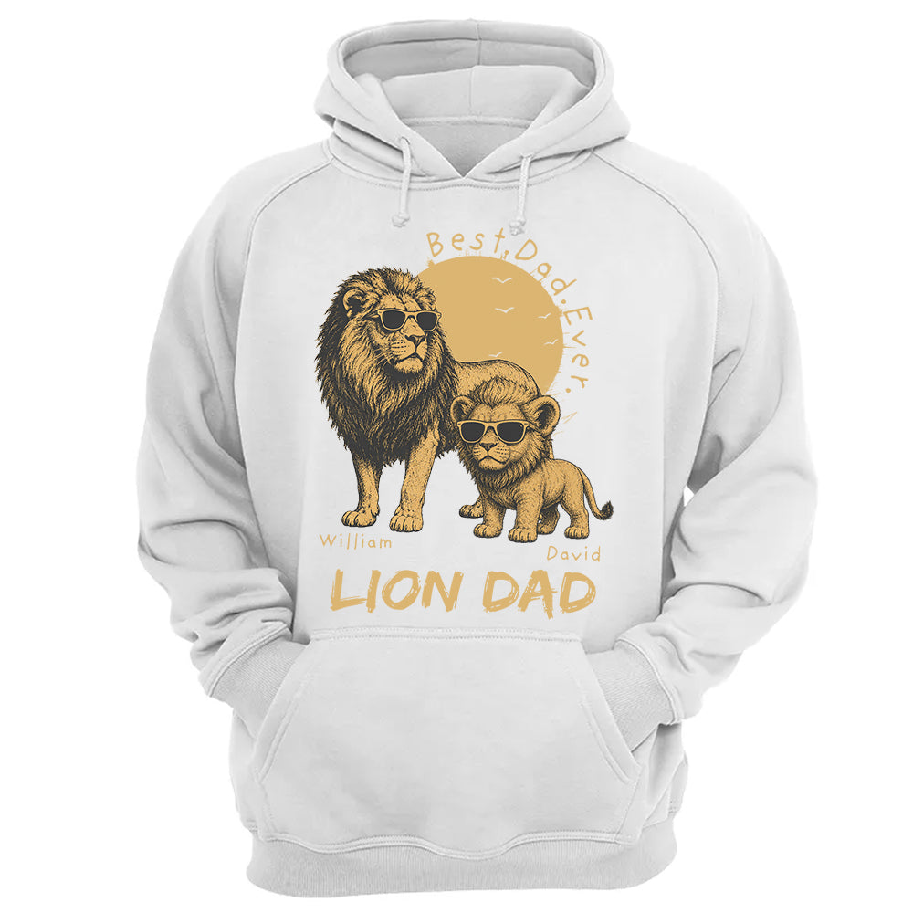 Personalized Lion Dad - Best Dad Ever Lion T-Shirt Father Day Gifts for Dad Funny Papa Tshirt Cool Daddy Lion Tee Pt99