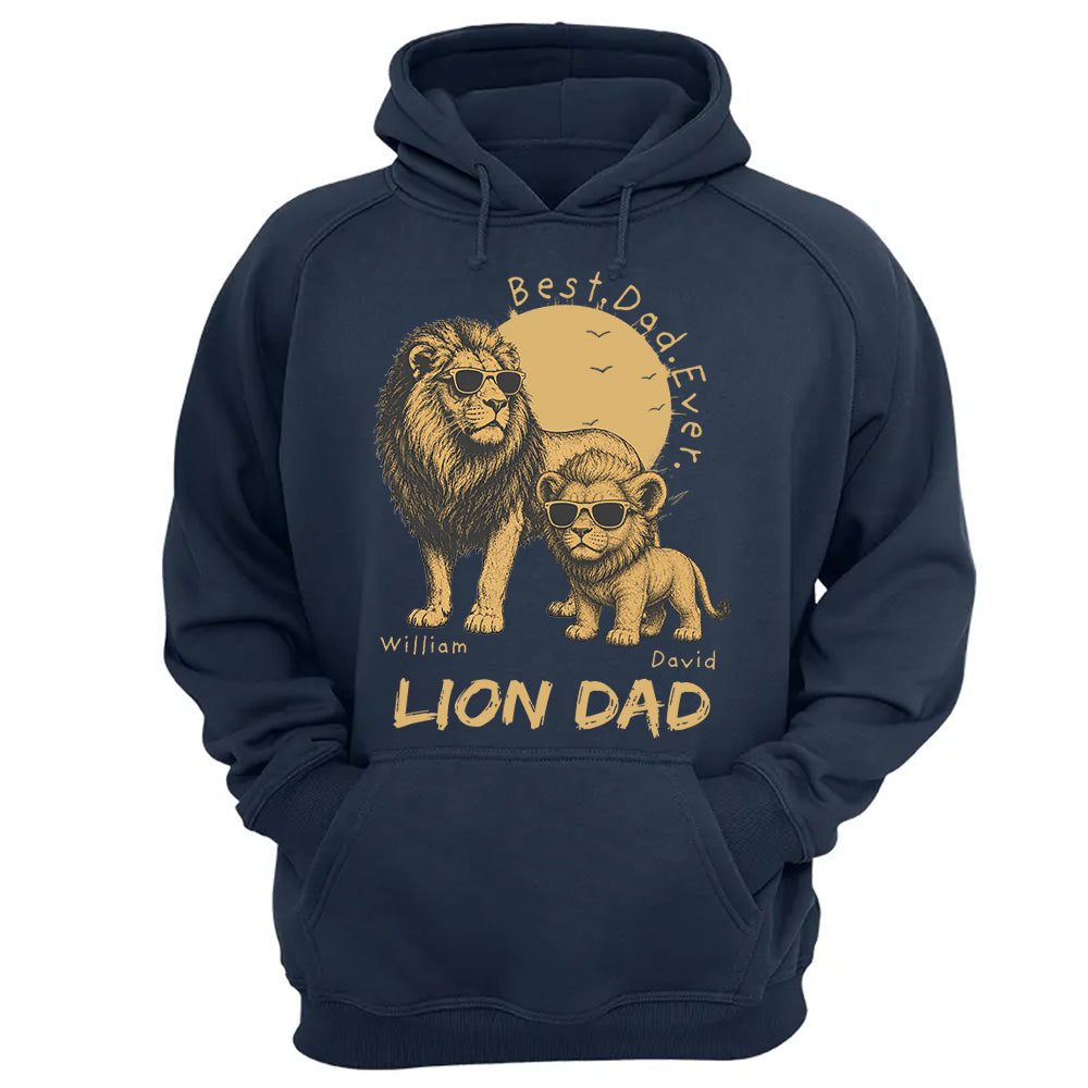 Personalized Lion Dad - Best Dad Ever Lion T-Shirt Father Day Gifts for Dad Funny Papa Tshirt Cool Daddy Lion Tee Pt99