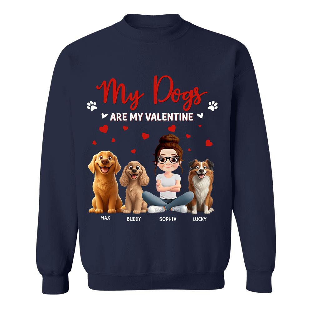 My Dog Is My Valentine, Personalized Shirt For Dog Mom, Dog Dad, Gift For Dog Lover T1807 Hv01