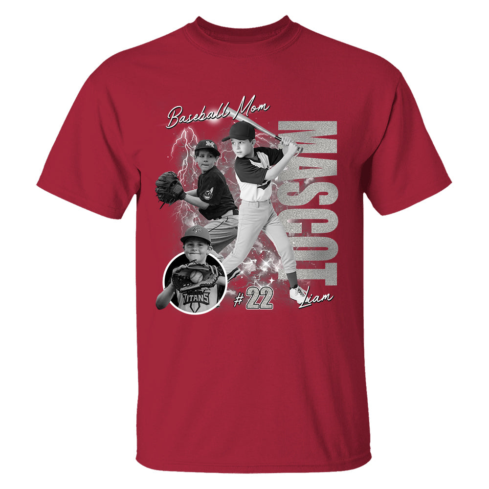 Custom Photo Baseball Player Shirt - Personalized Team Name School Name Bootleg Shirt NA04