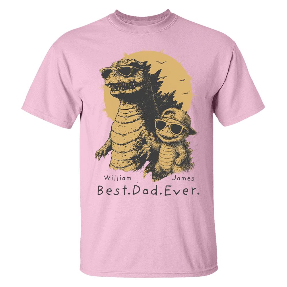 Personalized Best Dad Ever Dadzilla T-Shirt Father Day Gifts for Dad Funny Papa Tshirt Cool Daddy Dinosaur Tee New Art Hv01