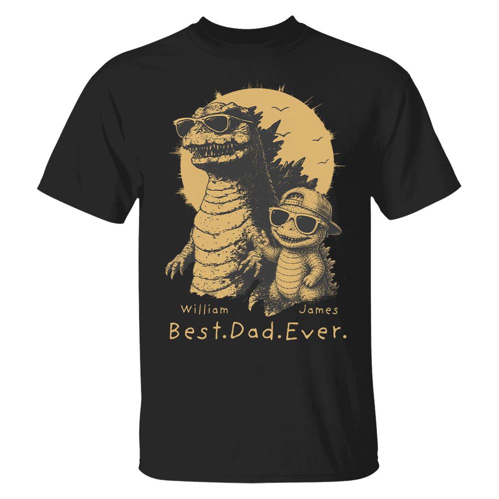 Personalized Best Dad Ever Dadzilla T-Shirt Father Day Gifts for Dad Funny Papa Tshirt Cool Daddy Dinosaur Tee New Art Hv01