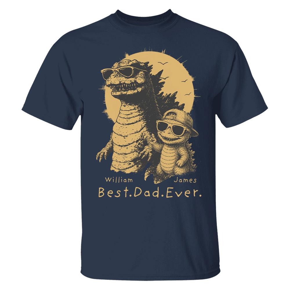 Personalized Best Dad Ever Dadzilla T-Shirt Father Day Gifts for Dad Funny Papa Tshirt Cool Daddy Dinosaur Tee New Art Hv01