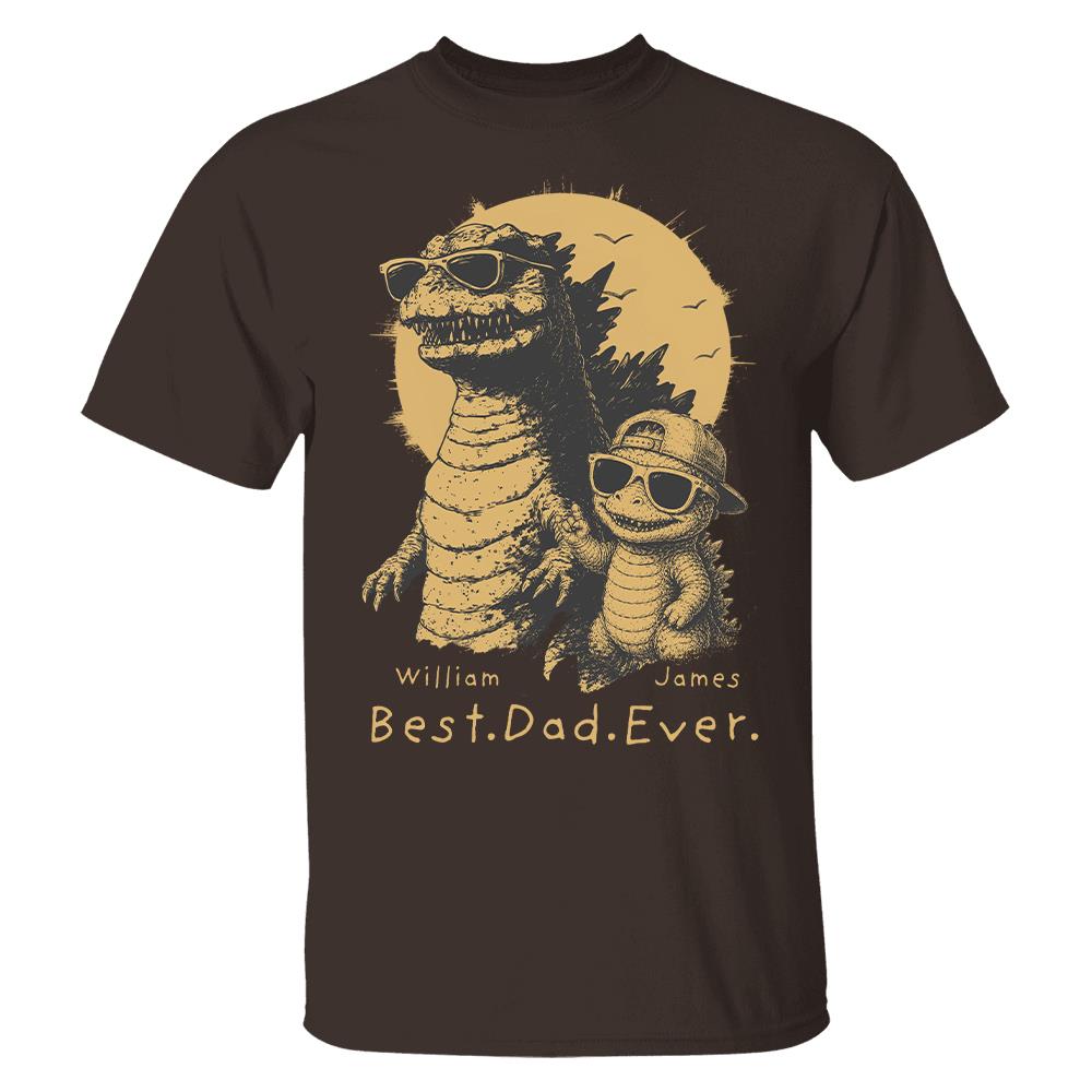 Personalized Best Dad Ever Dadzilla T-Shirt Father Day Gifts for Dad Funny Papa Tshirt Cool Daddy Dinosaur Tee New Art Hv01