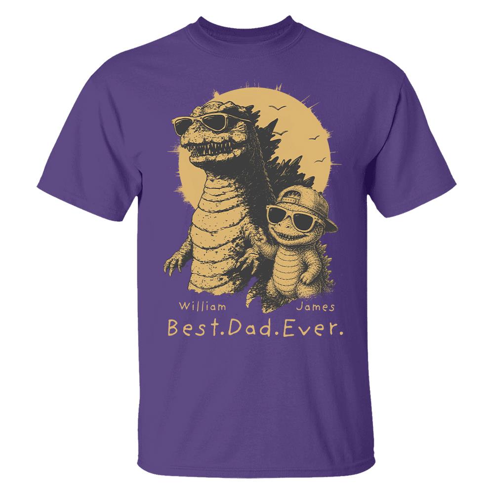 Personalized Best Dad Ever Dadzilla T-Shirt Father Day Gifts for Dad Funny Papa Tshirt Cool Daddy Dinosaur Tee New Art Hv01
