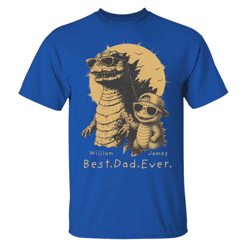 Personalized Best Dad Ever Dadzilla T-Shirt Father Day Gifts for Dad Funny Papa Tshirt Cool Daddy Dinosaur Tee New Art Hv01