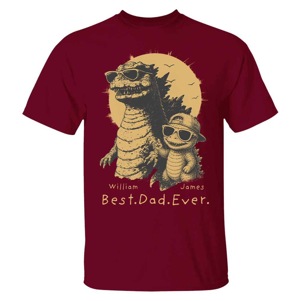 Personalized Best Dad Ever Dadzilla T-Shirt Father Day Gifts for Dad Funny Papa Tshirt Cool Daddy Dinosaur Tee New Art Hv01
