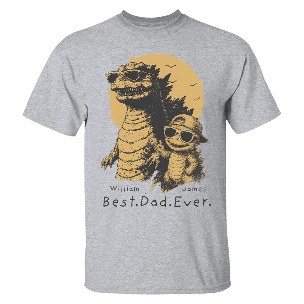 Personalized Best Dad Ever Dadzilla T-Shirt Father Day Gifts for Dad Funny Papa Tshirt Cool Daddy Dinosaur Tee New Art Hv01