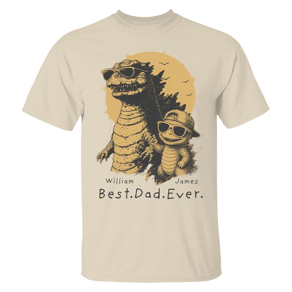 Personalized Best Dad Ever Dadzilla T-Shirt Father Day Gifts for Dad Funny Papa Tshirt Cool Daddy Dinosaur Tee New Art Hv01