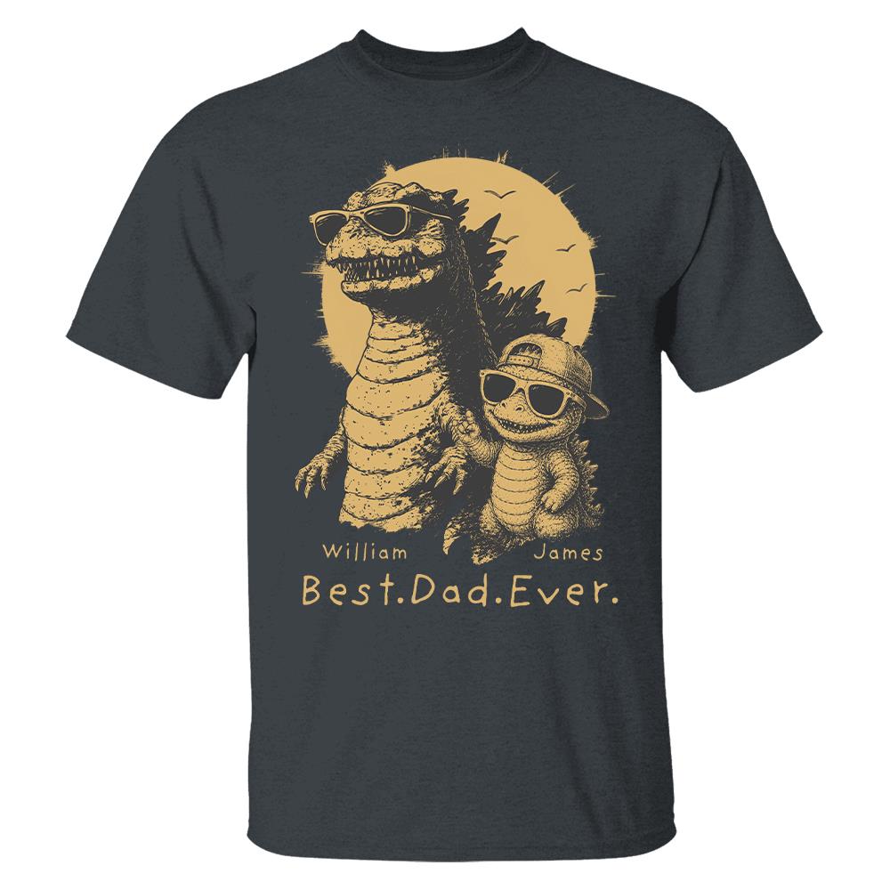 Personalized Best Dad Ever Dadzilla T-Shirt Father Day Gifts for Dad Funny Papa Tshirt Cool Daddy Dinosaur Tee New Art Hv01