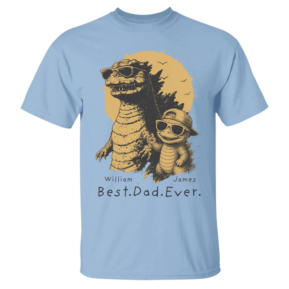 Personalized Best Dad Ever Dadzilla T-Shirt Father Day Gifts for Dad Funny Papa Tshirt Cool Daddy Dinosaur Tee New Art Hv01