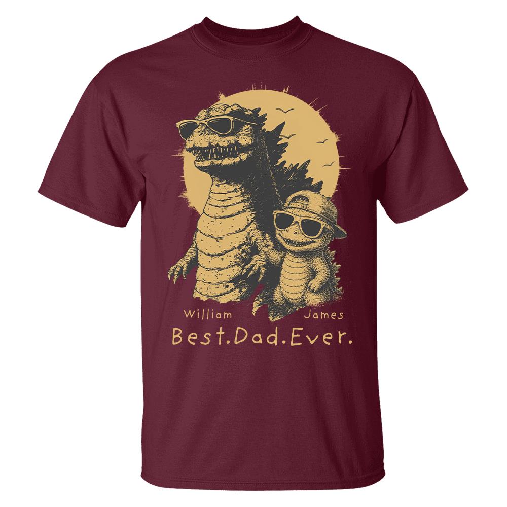 Personalized Best Dad Ever Dadzilla T-Shirt Father Day Gifts for Dad Funny Papa Tshirt Cool Daddy Dinosaur Tee New Art Hv01