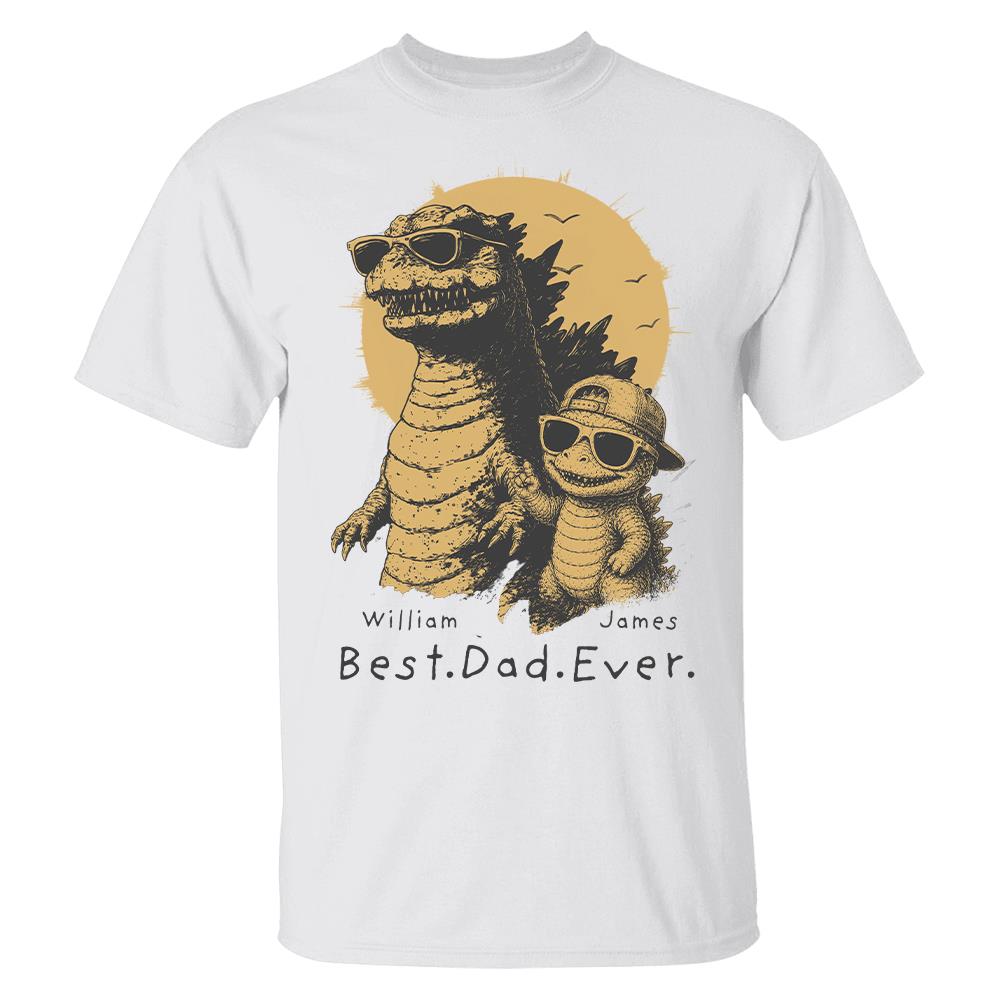 Personalized Best Dad Ever Dadzilla T-Shirt Father Day Gifts for Dad Funny Papa Tshirt Cool Daddy Dinosaur Tee New Art Hv01