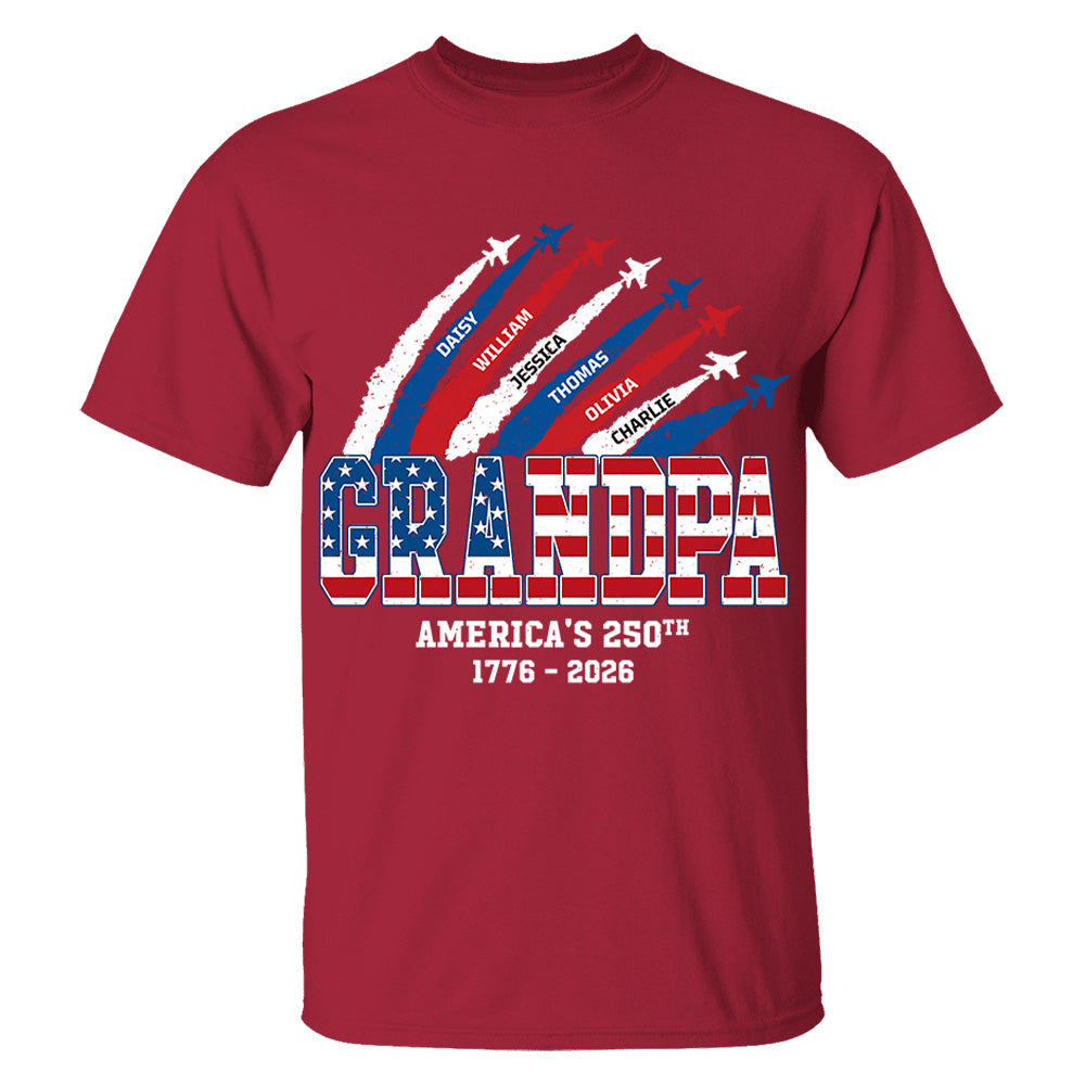 Personalized Dad Grandpa Nation Flag American 250th Anniversary - Personalized Shirt - Cool Father's Day Gift For Dad, Grandpa VH01