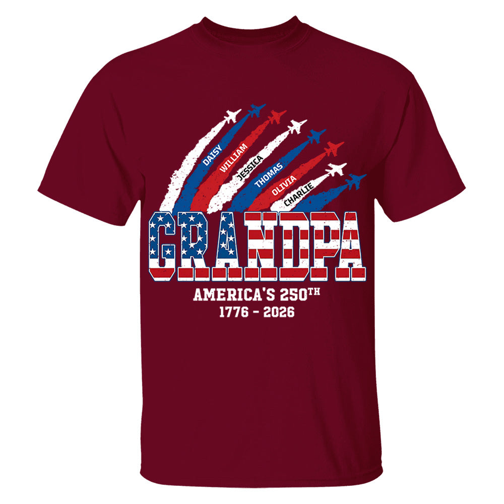 Personalized Dad Grandpa Nation Flag American 250th Anniversary - Personalized Shirt - Cool Father's Day Gift For Dad, Grandpa VH01
