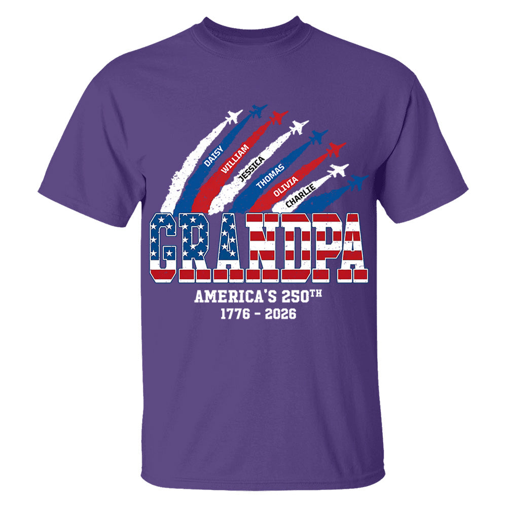 Personalized Dad Grandpa Nation Flag American 250th Anniversary - Personalized Shirt - Cool Father's Day Gift For Dad, Grandpa VH01