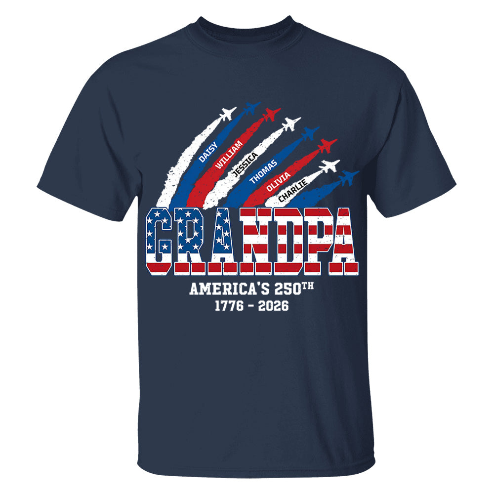 Personalized Dad Grandpa Nation Flag American 250th Anniversary - Personalized Shirt - Cool Father's Day Gift For Dad, Grandpa VH01