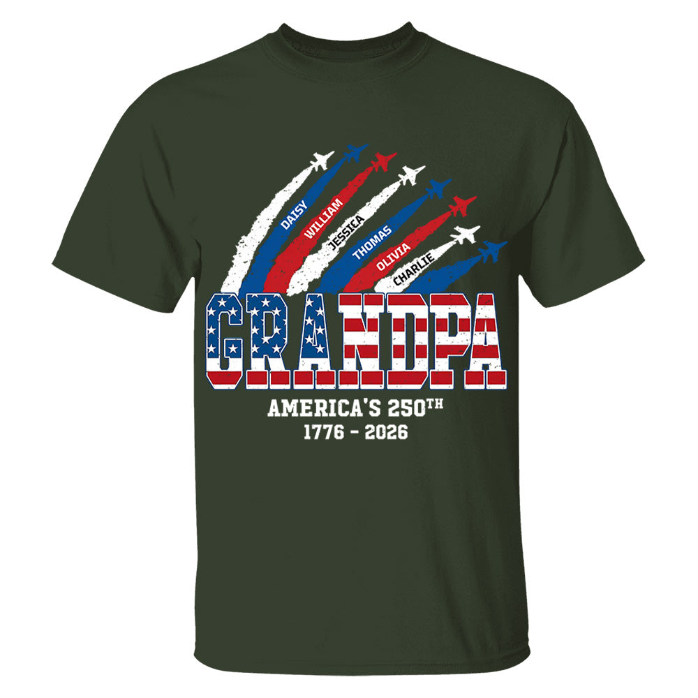 Personalized Dad Grandpa Nation Flag American 250th Anniversary - Personalized Shirt - Cool Father's Day Gift For Dad, Grandpa VH01