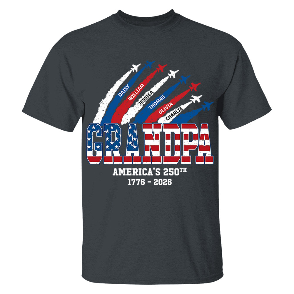 Personalized Dad Grandpa Nation Flag American 250th Anniversary - Personalized Shirt - Cool Father's Day Gift For Dad, Grandpa VH01