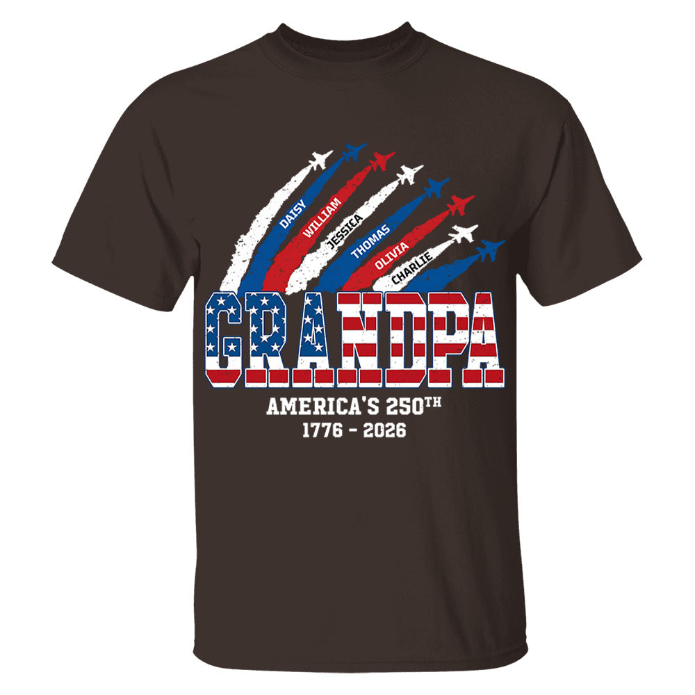 Personalized Dad Grandpa Nation Flag American 250th Anniversary - Personalized Shirt - Cool Father's Day Gift For Dad, Grandpa VH01