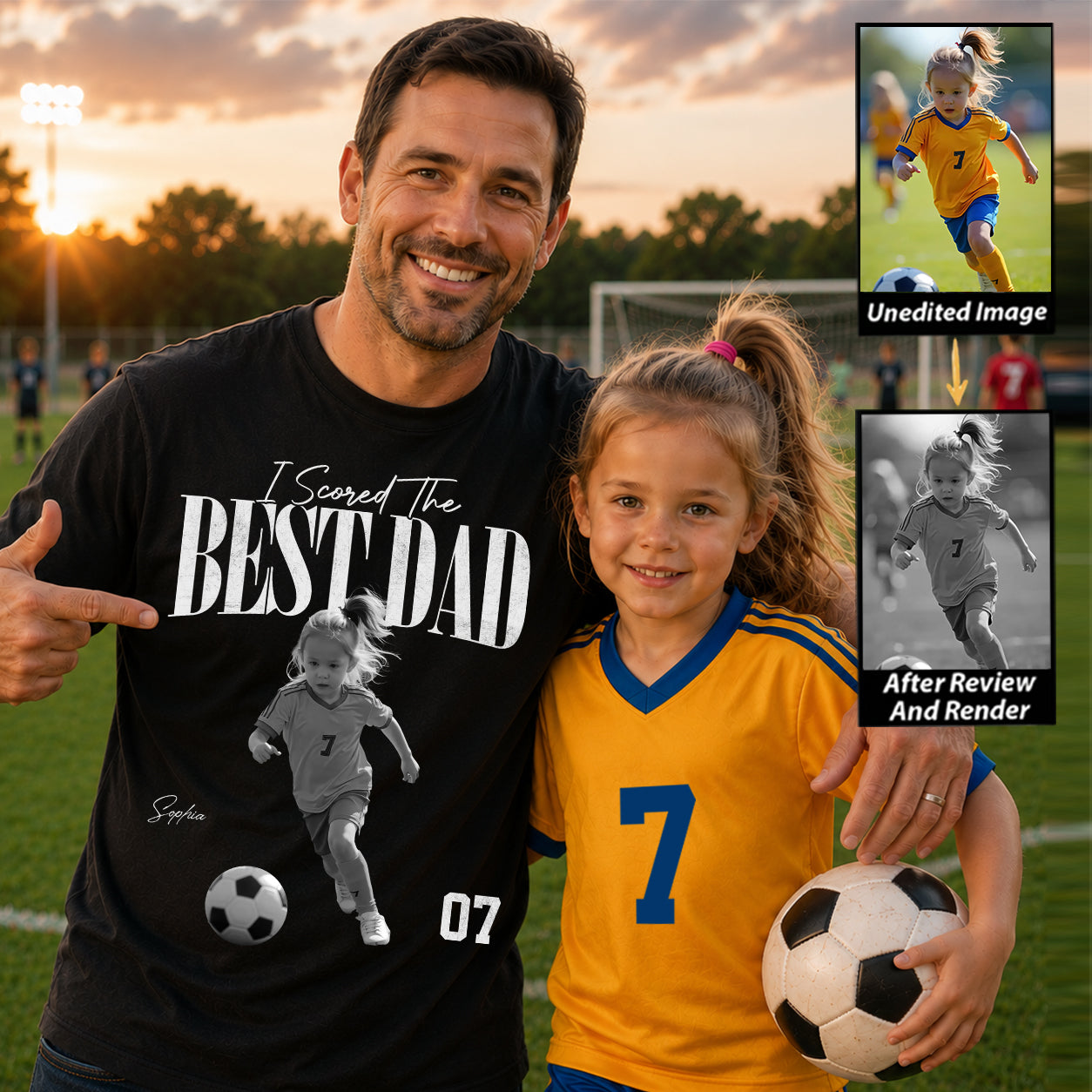 I Scored The Best Soccer Dad - Personalized Shirt, Father's Day Gift for Dad, Husband Na02 TH23