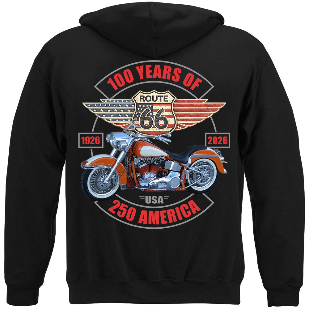 Celebrate 100 Years of Road Route 66 and America 250th Anniversary - Personalized Upload Vechicle Photo For Biker Shirt A2110