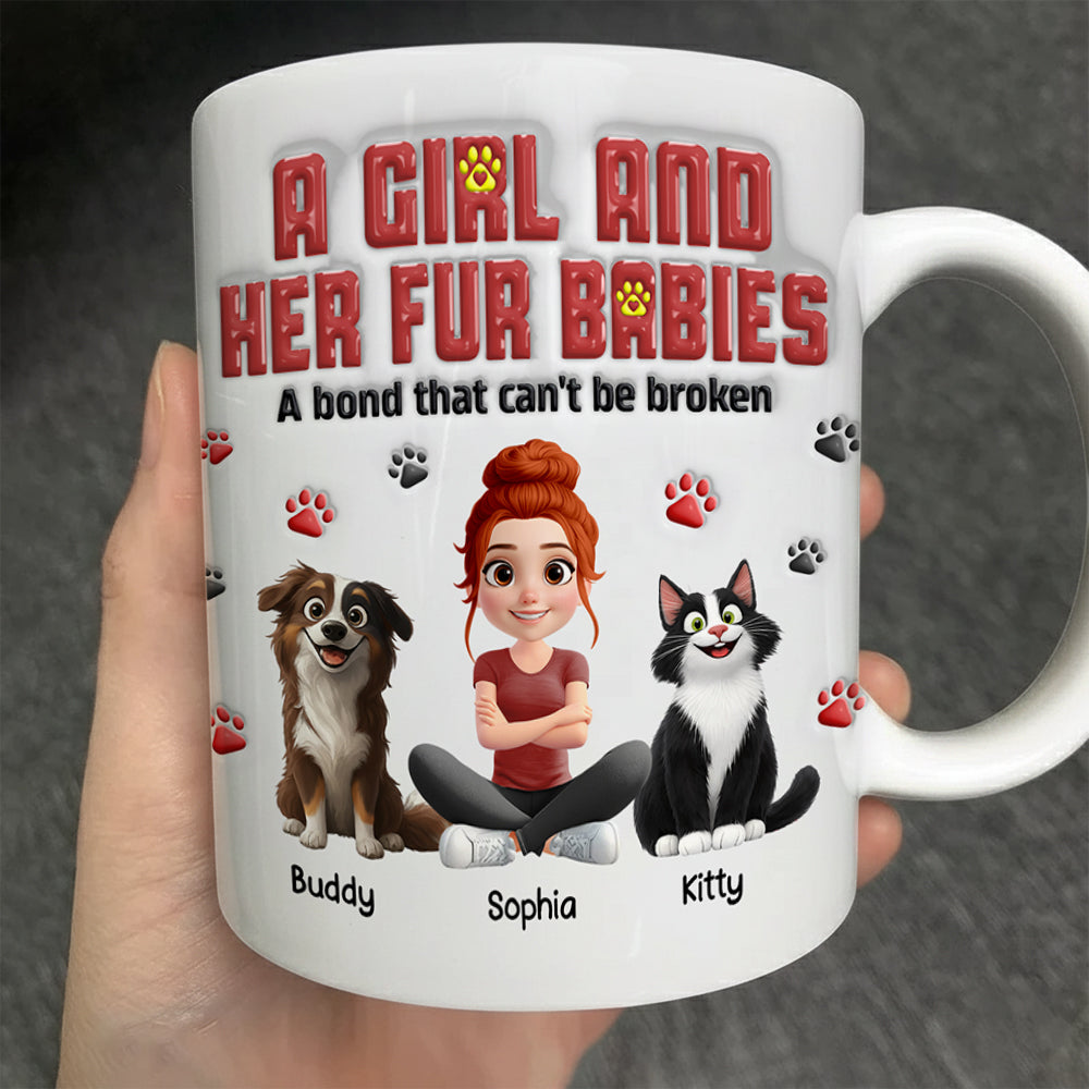 A Girl And Her Fur Babies -  Personalized Mug - Gift For Pet Lover T1807 Hv01