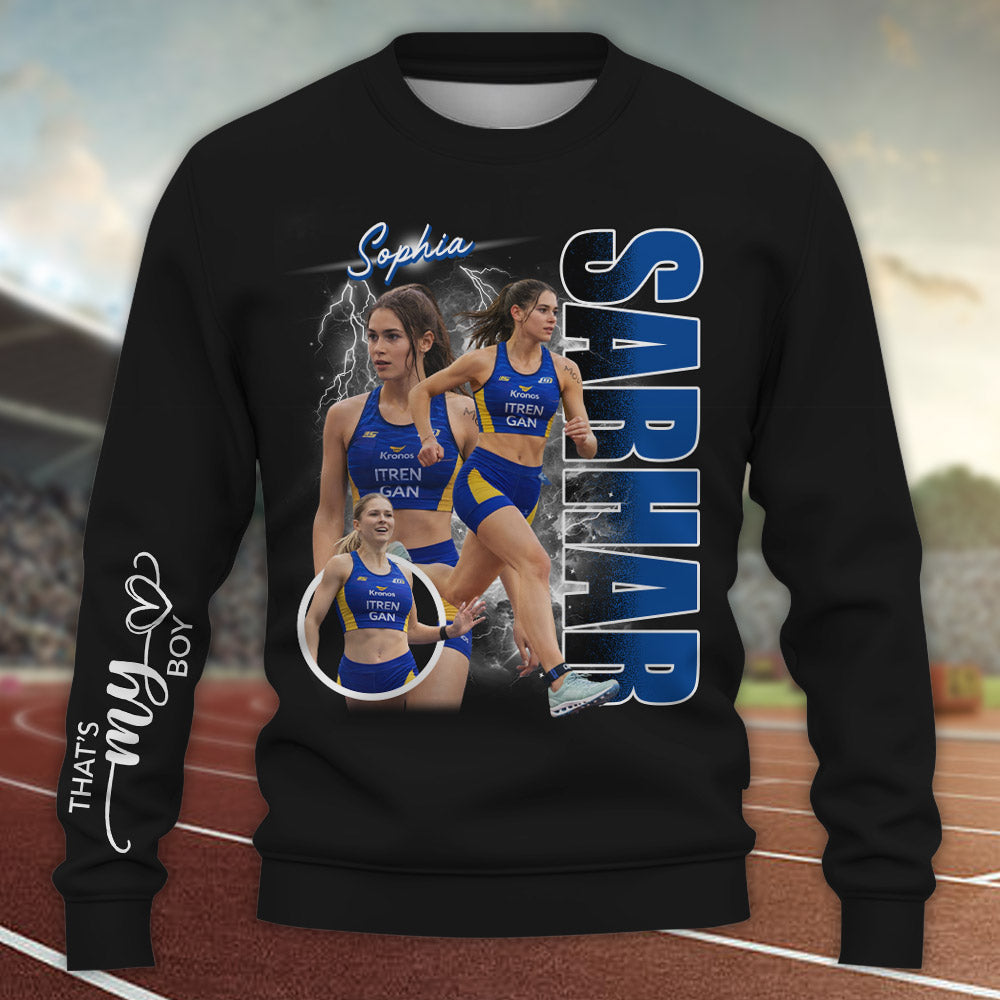 Custom Photo Running Player Shirt - Personalized Team Name & Name Bootleg Shirt T1807 Pt99