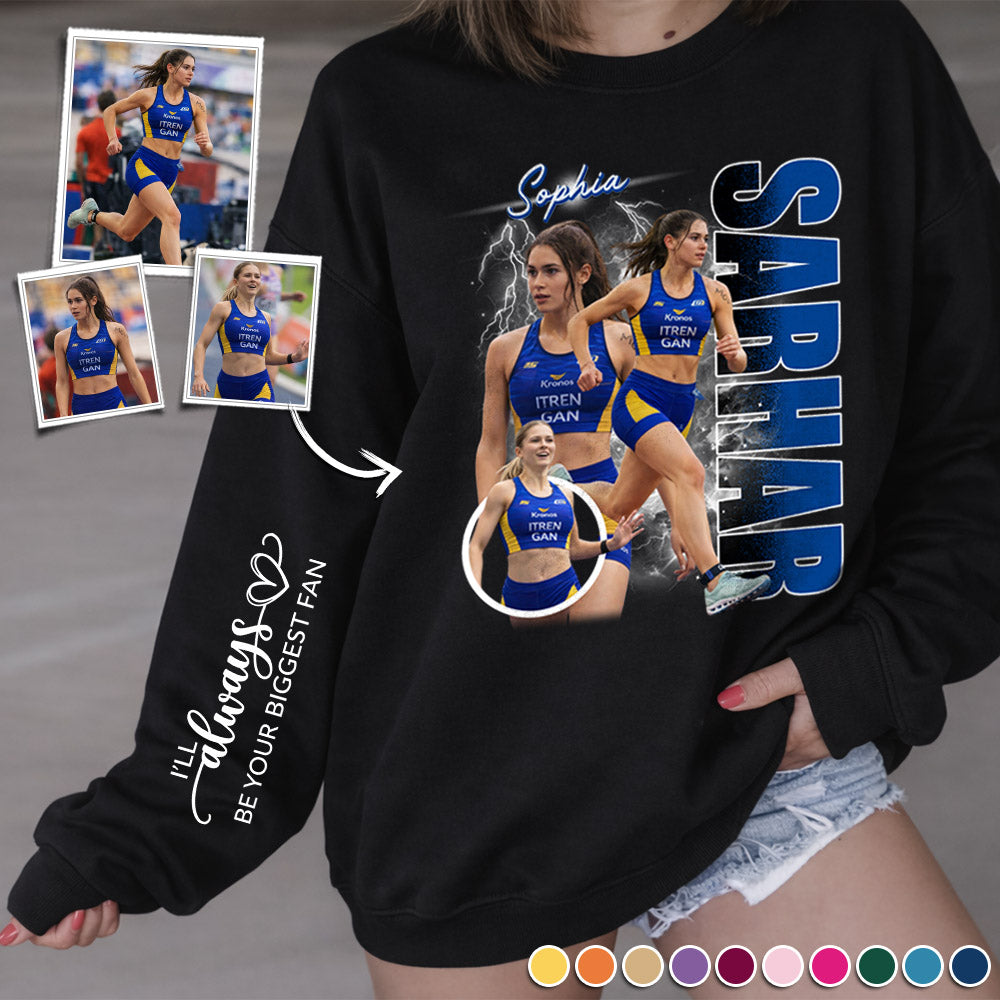 Custom Photo Running Player Shirt - Personalized Team Name & Name Bootleg Shirt T1807 Pt99